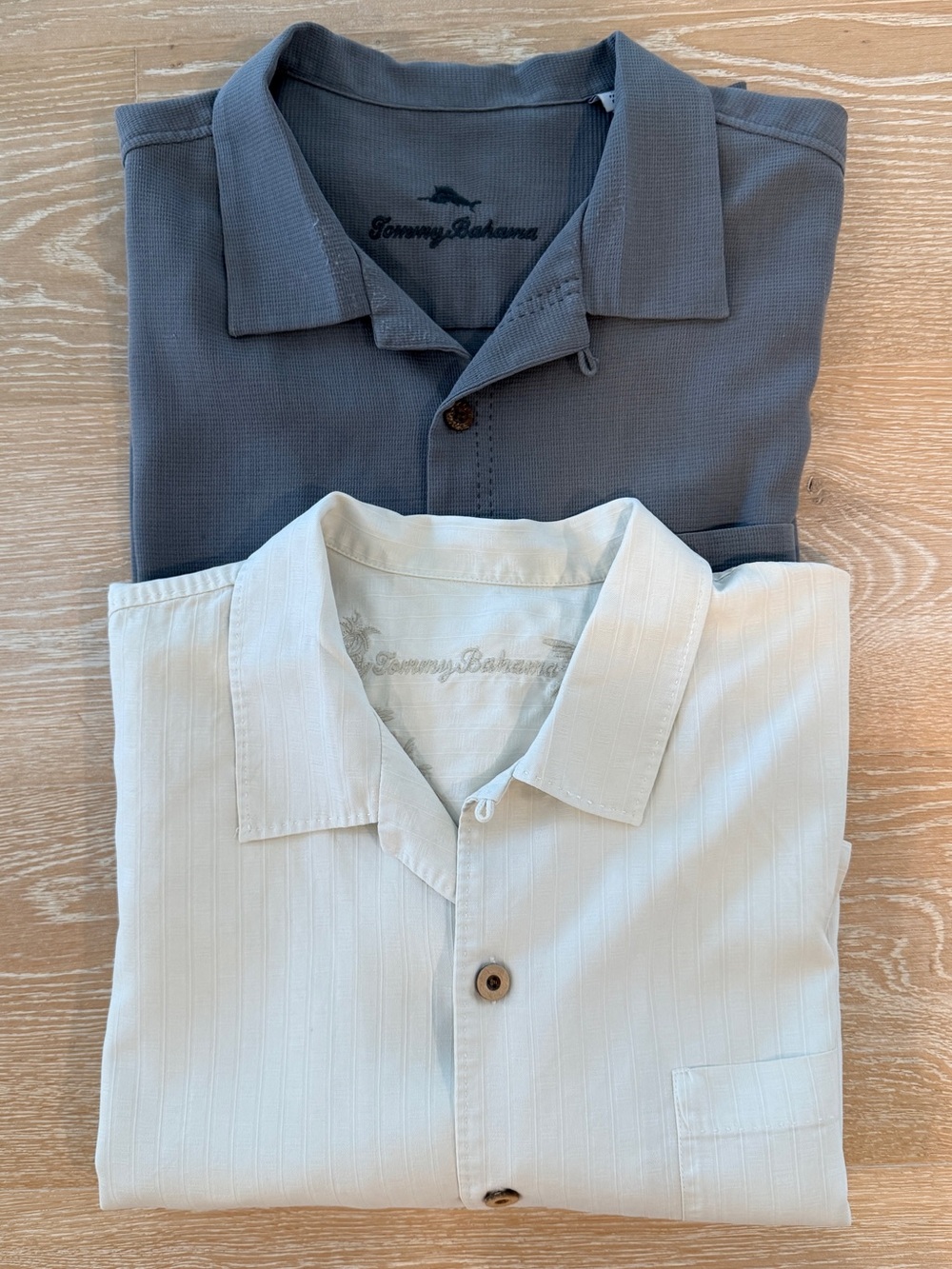 Tommy Bahama Men’s Polo Duo — Slate Blue and Light Cream